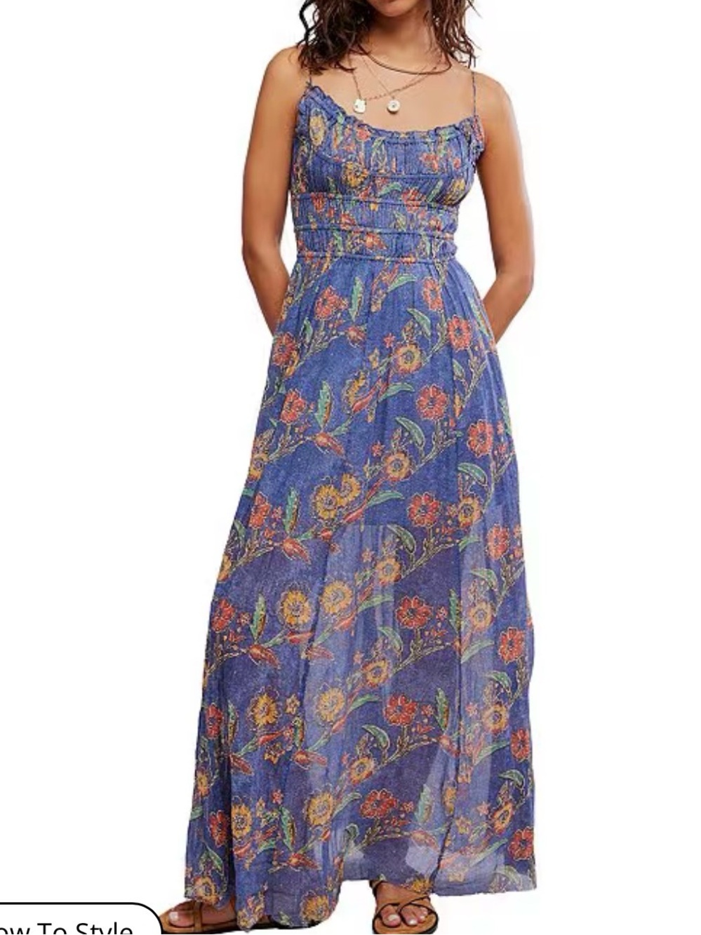 FP One Ciella Printed Scoop Neck Sleeveless A-Line Maxi Dress